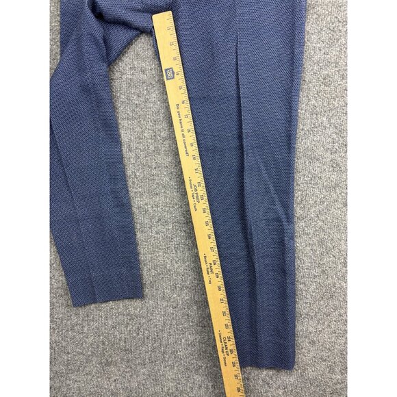 Piazza Sempione Pants Womens IT 40 Blue Micro Dot Stretch Slim Ankle Made Italy - Picture 6 of 11